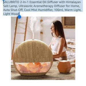Wooden Essential Oil Diffuser with Himalayan Salt
